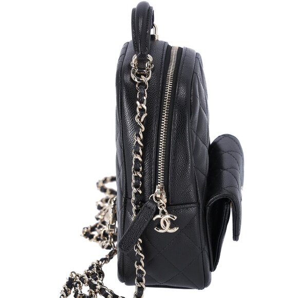 CHANEL Caviar Quilted CC Mini Classic Backpack Black Convertible Crossbody - Picture 7 of 11
